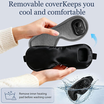Cordless Heated Eye Mask-4 Heat Levels & 4 Timers Heated Eye Mask Rechargeable for Dry Eyes Warm Compress for Eyes Home Office Travel Sleep Soft Adjustable Portable Eye Mask Gift for Women Men