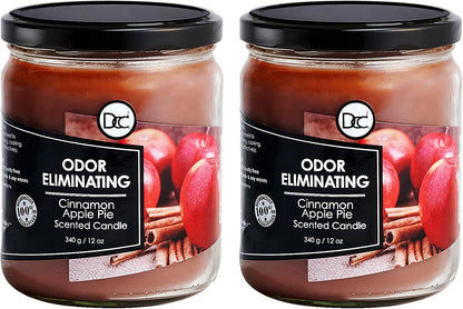 Vanilla Bean Odor Eliminating Highly Fragranced Candle - Eliminates 95% of Pet, Smoke, Food, and Other Smells Quickly - Up to 80 Hour Burn time - 12 Ounce Premium Soy Blend - Colors B