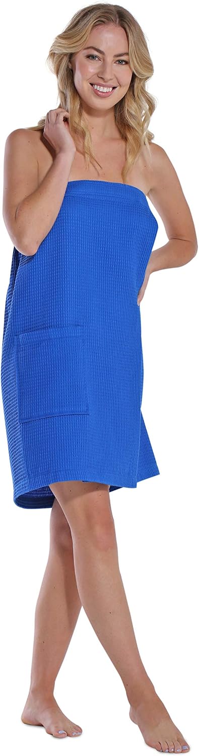 Turquaz Lightweight Knee Length Waffle Robes For Women Spa Bath Waffle