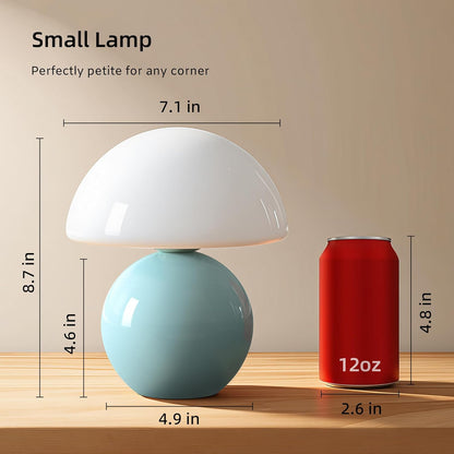 Dawnwake Mushroom Lamp Table Lamp for Bedroom,Desk Bedside Small Lamps for Living Room Night Stands,Mushroom Decor Cute Mini Modern Mid Century Lamps,Unique Aesthetic Home Living Room Decor(White)
