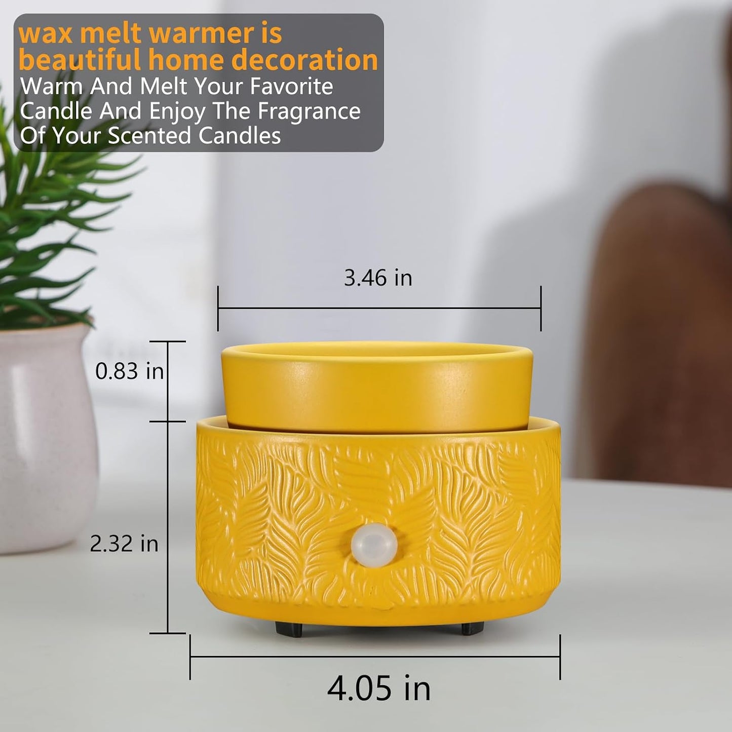 Ceramic Wax Melt Warmer, Fragrance Wax Warmer 4-in-1 Electric Candle Wax Melter and Wax Cubes for Home Office Bedroom Aromatherapy Essential Oil Burner is Birthday Gifts for Women Mom Girl(Dark Brown)