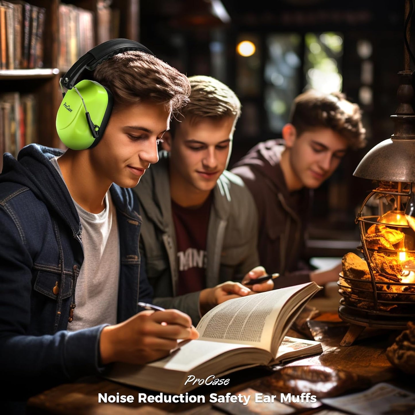 ProCase NRR 28dB Noise Reduction Ear Muffs, Foldable Adjustable Passive Noise Cancelling Headphones for Adults Kids Autism, Hearing Protection for Shooting, Construction, Mowing, Studying -Black - Colors B