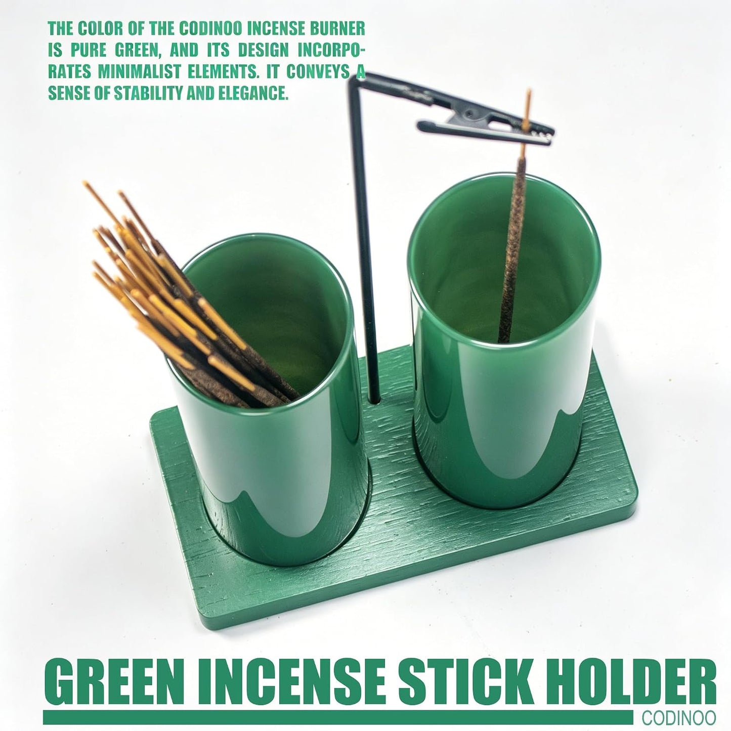 2 in 1 Incense Burner Holder for Sticks,Glass Incense Holder with Storage,Upside Down Incense Holder for Sticks with Glass Ash Catcher for Meditation Yoga Spa Room Home Decor[Full Black]