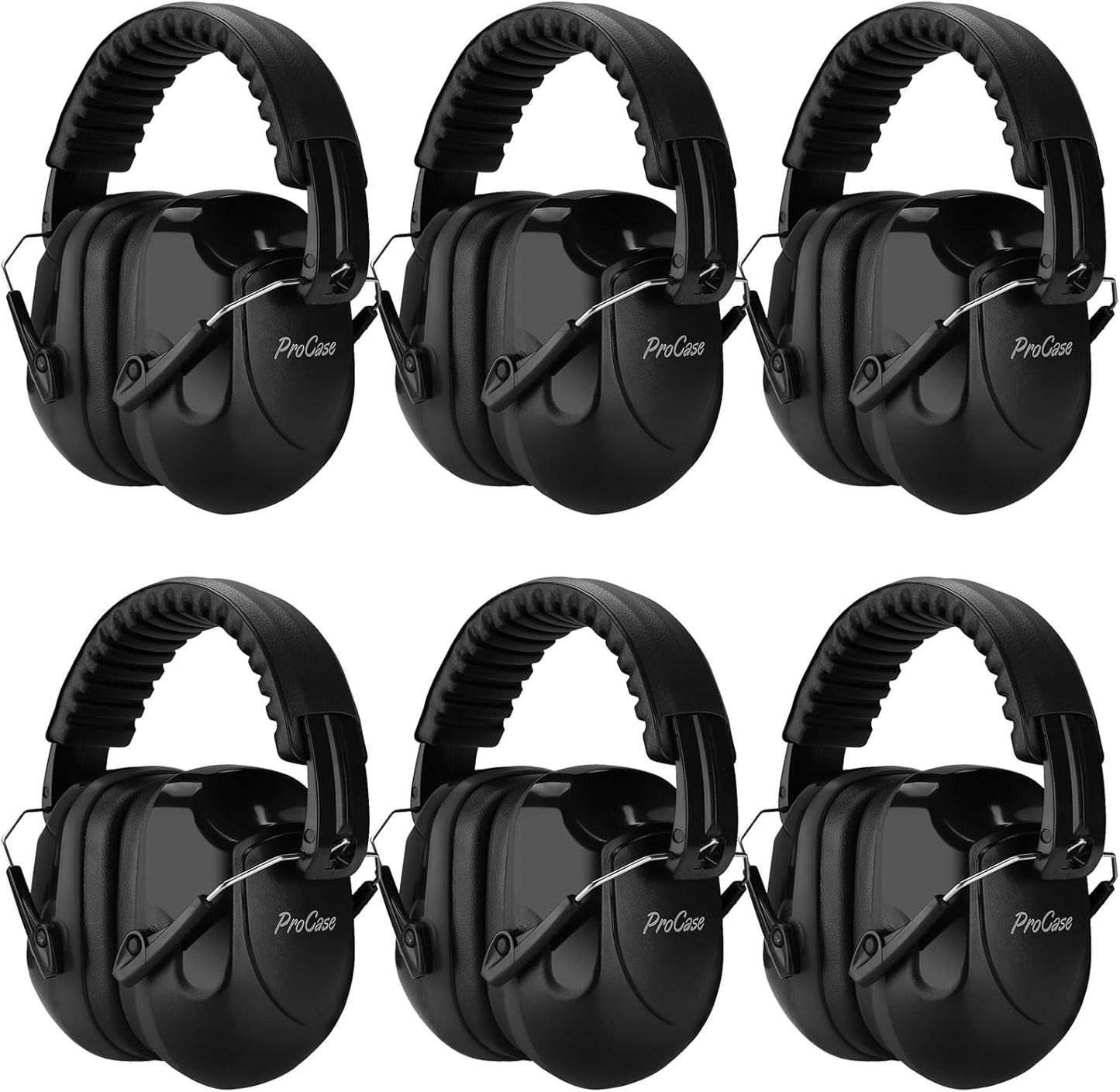 ProCase NRR 28dB Noise Reduction Ear Muffs, Foldable Adjustable Passive Noise Cancelling Headphones for Adults Kids Autism, Hearing Protection for Shooting, Construction, Mowing, Studying -Black - Colors A