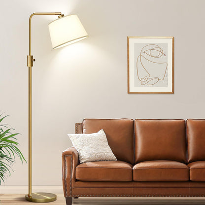 【Upgraded】 Dimmable Floor Lamp, 1000 Lumens LED Edison Bulb Included, Arc Floor Lamps for Living Room Modern Standing Lamp with Linen Shade, Tall Lamp for Bedroom Office Dining Room- Black