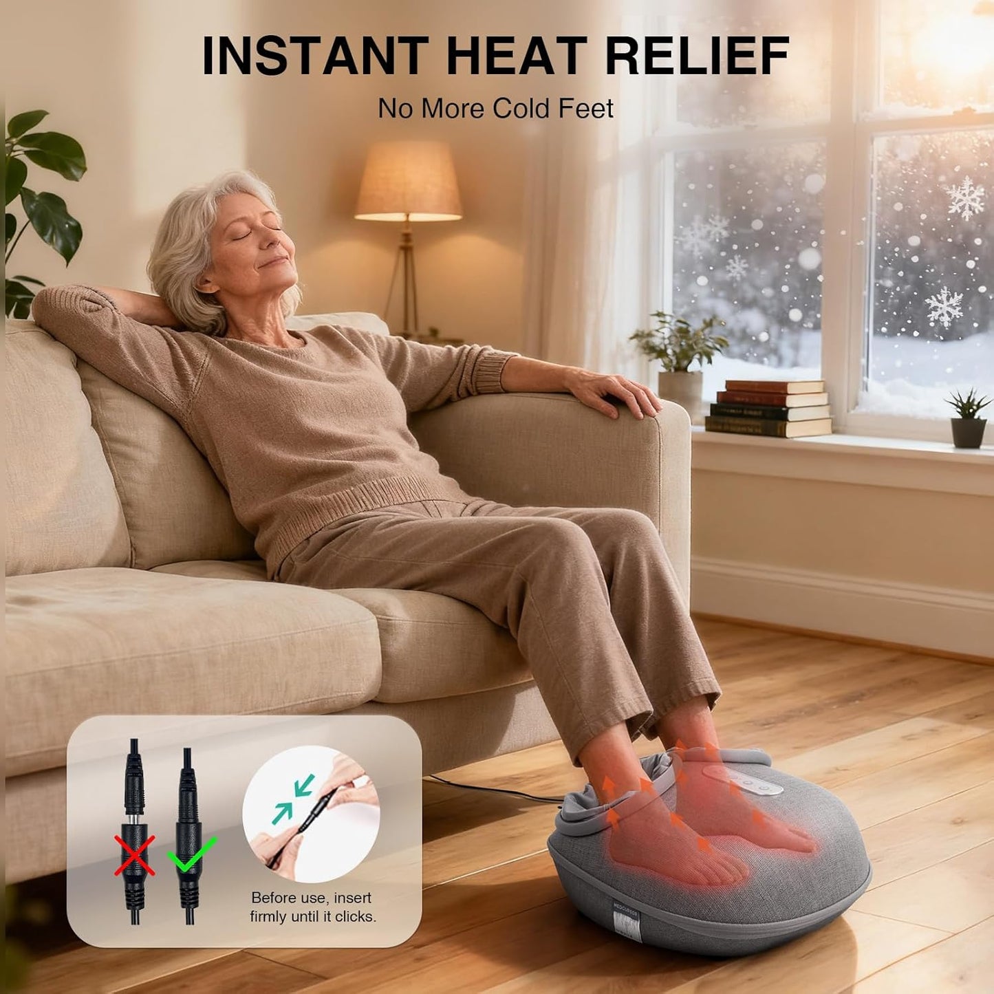 Medcursor Foot Massager with Heat - Shiatsu Feet Massage Machine Delivers Relief for Tired Muscles & Plantar, Deep Kneading Therapy, Multi-Level Settings for Home, Office Use, Size up to 13"