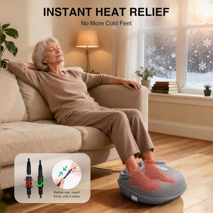 Medcursor Foot Massager with Heat - Shiatsu Feet Massage Machine Delivers Relief for Tired Muscles & Plantar, Deep Kneading Therapy, Multi-Level Settings for Home, Office Use, Size up to 13"