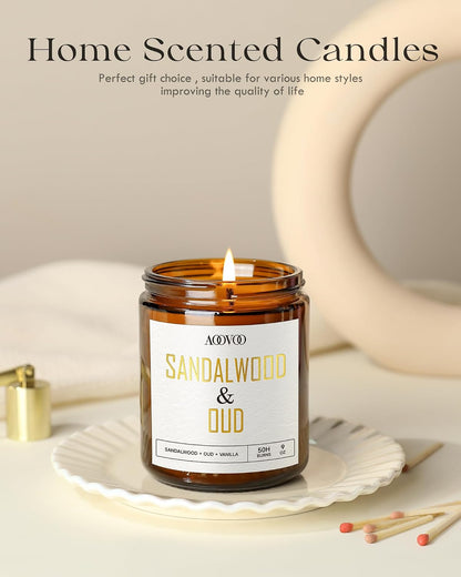 AOOVOO Coconut Vanilla Candles - 9 oz Scented Candles, Aromatherapy Candle, Soy Candle for Home Scented