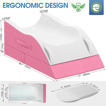 TranquilRelax Elevation Pillows for Leg After Surgery, Memory Foam Adjustable Wedge Pillow for Injury or Rest, Ankle Pillow for Sleeping Blood Circulation, Grey/Single Leg