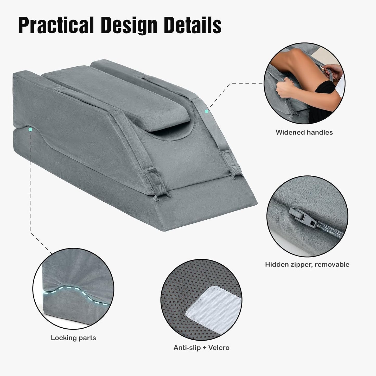 LightEase Memory Foam Leg Support and Elevation Pillow for After Surgery
