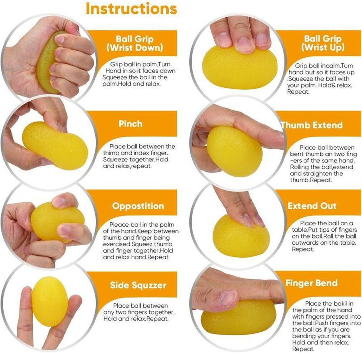 Stress Balls Squeeze Balls for Hand Strengthening Devices with Different Resistance Levels for Finger Forearm Wrist Exercise Relaxation and Pain Relief