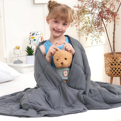 Weighted Lap Blanket for Adults 5lbs, 24"x29" Cooling Heavy Throw Blanket, Portable Travel Weighted Blankets, Soft Small Blankets Gift for Sleeping, Navy Blue