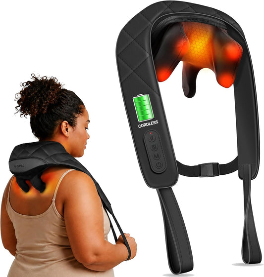 CuPiLo Cordless Neck Massager with Heat, 4D Shiatsu Kneading, FSA Eligible