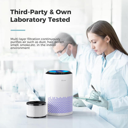AROEVE Air Purifiers for Bedroom Home, Air Purifier For Smoke Pollen Dander Hair Smell Air Cleaner with Sleep Mode Speed Control For Bedroom Office, MK01- Black(Available for California)