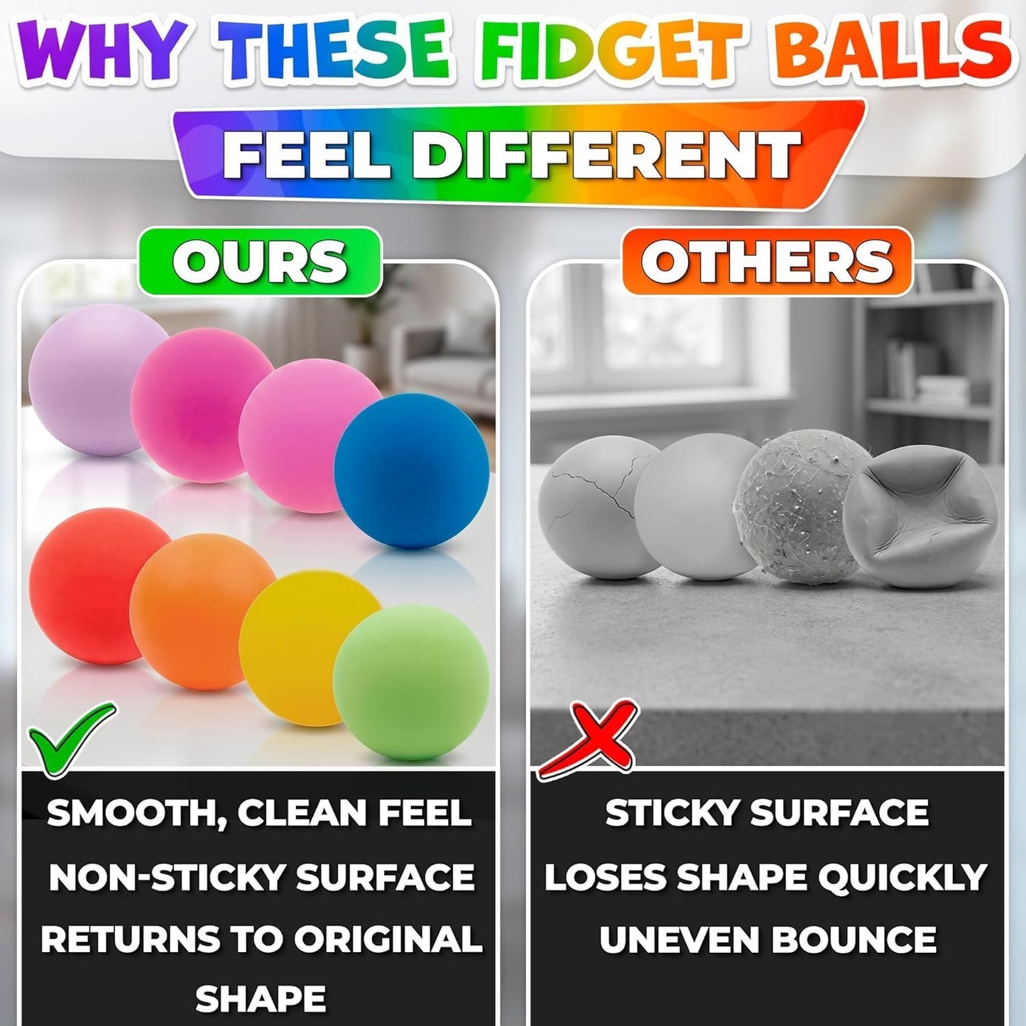 DIMROM 8 Pcs Squishy Stress Balls, 2 in Diameter, TPR Skin with EVA Filling
