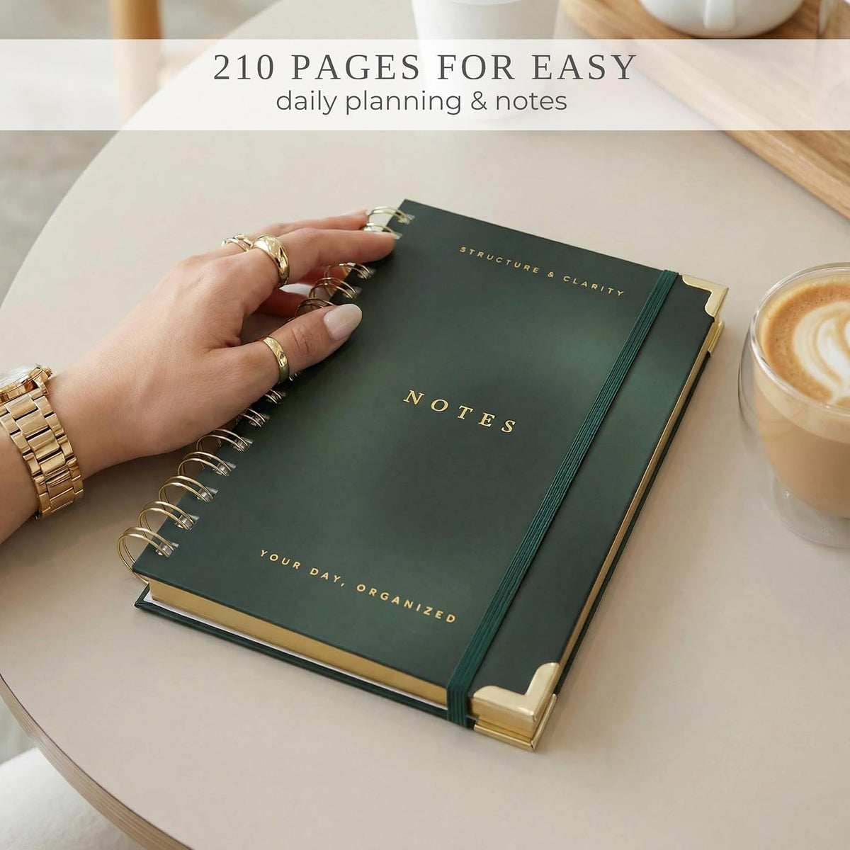 Aesthetic Daily Planner And Notebook With Hourly Schedule - Spiral Notepad