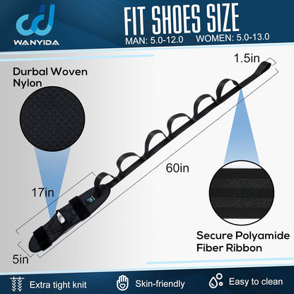 Foot and Calf Stretcher for Plantar Fasciitis, Achilles Tendonitis, Heel Spurs, Drop Foot. Yoga Stretching Strap for Leg, Thigh and Hamstring (Blue)