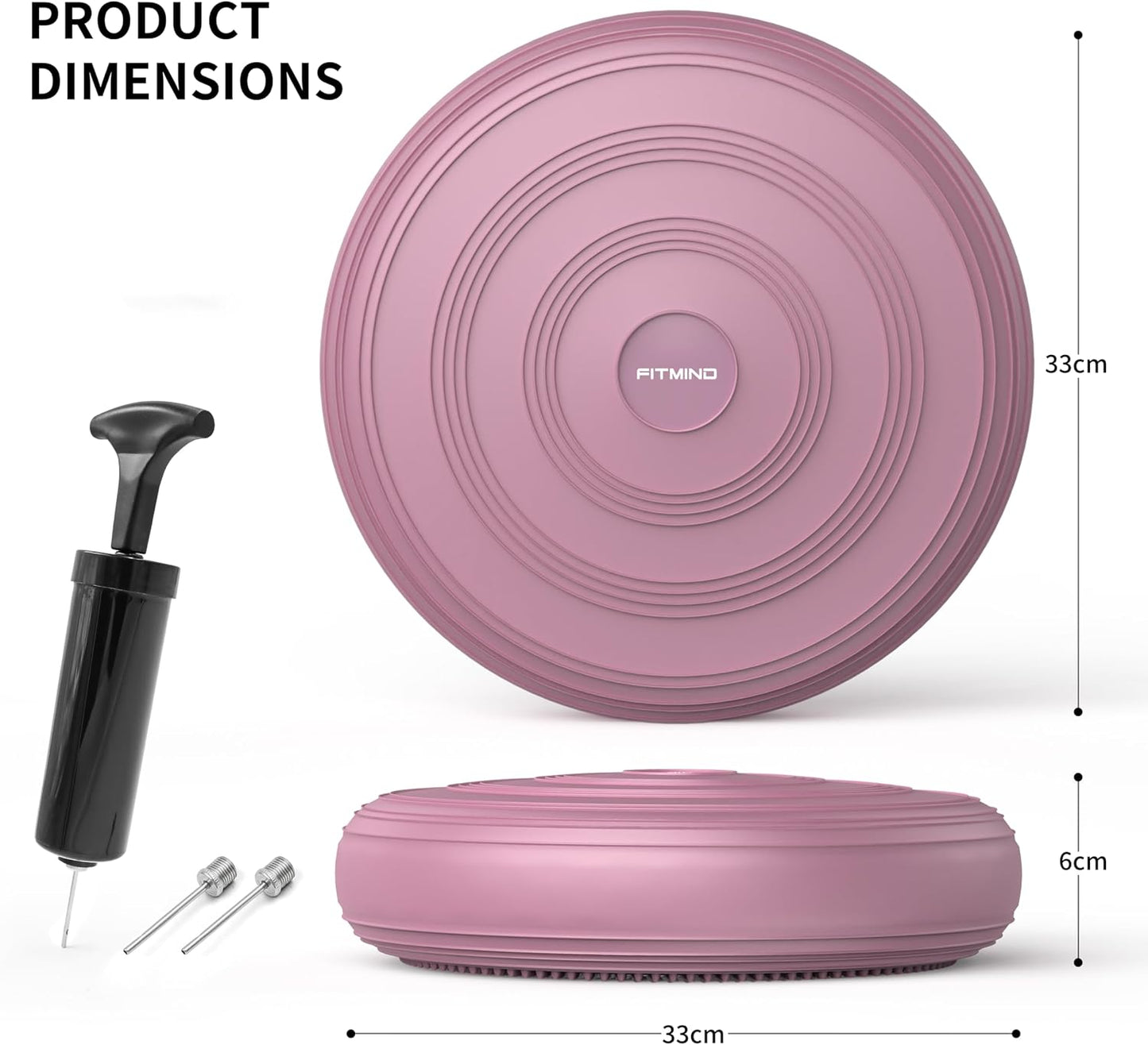 Inflated Wobble Cushion,Dyna Disc,Circular Non-slip Texture for Comfortable Sitting,Wiggle Seat to Improve Posture, Fitness, Stability for Sensory Kids Adults,Balance Seat with Pump for Core Strength