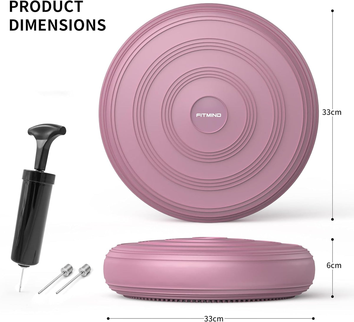 Inflated Wobble Cushion,Circular Non-slip Texture for Comfortable Sitting,Extra Thick Dyna Disc with Pump for Core Strength,Wiggle Seat to Improve Posture,Fitness,660lb Load Capacity