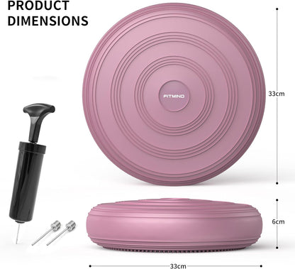 Inflated Wobble Cushion,Circular Non-slip Texture for Comfortable Sitting,Extra Thick Dyna Disc with Pump for Core Strength,Wiggle Seat to Improve Posture,Fitness,660lb Load Capacity