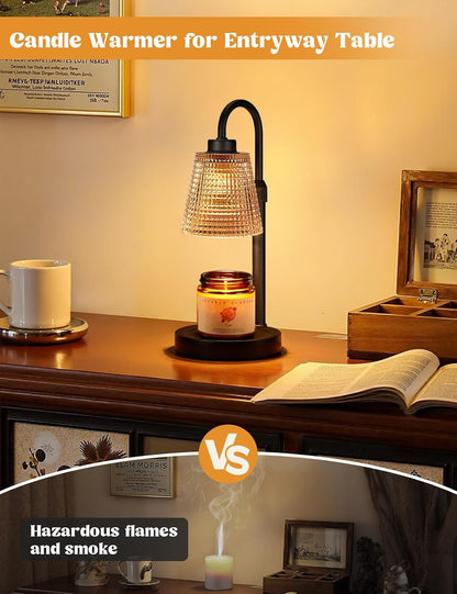 Innqoo Candle Warmer Lamp with Timer, Dimmable Candle Warmer for Jar Candles, Height Adjustable Wax Melts Warmer, Birthday Gifts for Women Mom, House Warming Gifts New Home Decor