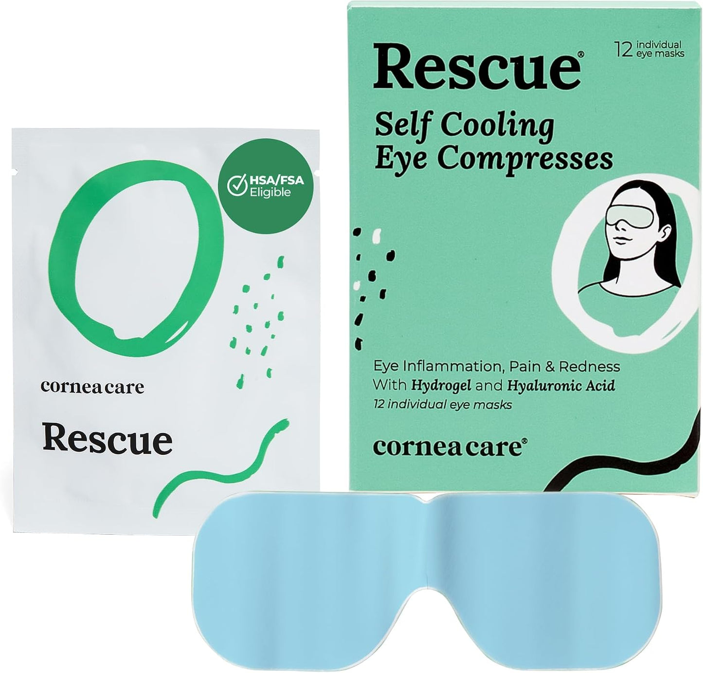 CorneaCare Rest: Self Heating Warm Compress for Dry Eyes | Heated Eye Mask for Fast Relief | Steam Mask for Stye Treatment | No Microwave or Washcloth Needed | Travel Ready Warm Compress | 30 Count