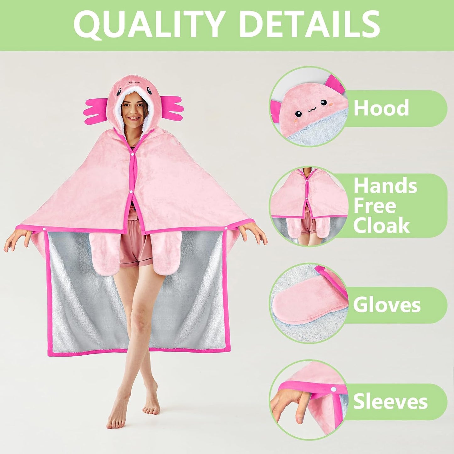 Penguin Wearable Hooded Blanket for Adults – Super Soft Warm Cozy Plush Flannel Fleece & Sherpa Hoodie Throw Cloak Wrap - Penguin Gifts for Women Adults Girls and Kids