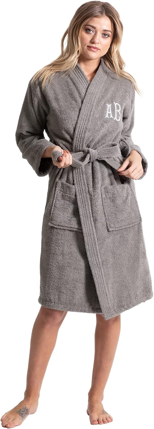 Turkuoise Soft & Absorbent Towel Robe, 100% Cotton Turkish Terry Cloth Kimono Bathrobes for Women