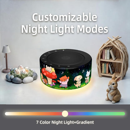 Kipcush White Noise Machine for Baby & Adults, 30 Soothing Sounds, Soft Non-Glare Nursery Lamp, 8 Color Night Lights, Memory Function (Angel V1 White, Standard)