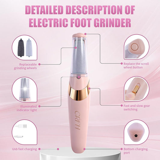 Pedicure Tool, Foot Callus Remover, Electric Pedicure Set, Foot Care, Removes Rough Dead Skin on The Feet, Making Your Feet Smooth. (Pink)