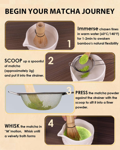 Matcha Whisk - 2-pack Bamboo matcha Whisk set, Handcrafted Traditional Japanese Chasen, 100-Prong Matcha Stirrer Wisk Mixer Brush for Authentic Matcha Tea Preparation