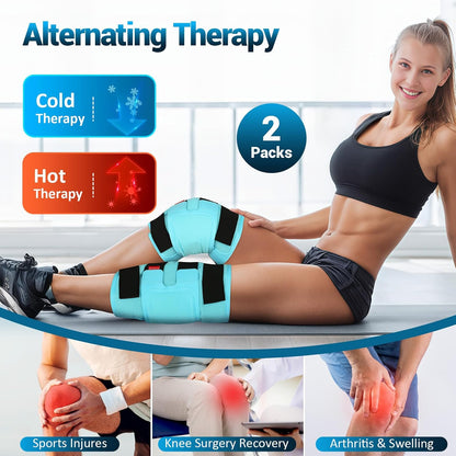 Comfytemp Large Knee Ice Pack Wrap Reusable Gel, FSA Eligible HSA, Knee Cold Compression Brace for Injuries, Pain Relief, Replacement Recovery, Arthritis, Surgery, Women Gift, Fathers Day Dad Men Gift