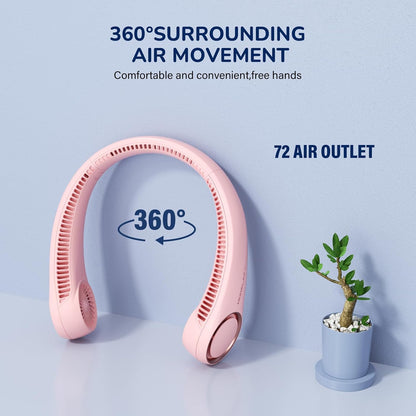 Morelax Neck Fan, USB Rechargeable Personal Fan,Hand Free Bladeless Portable Fans,4000 mAh, 3 Speeds,72 Air Faster softer 360° Cooling, Ultra Quiet,Gift Suitable for Home, Office, Travel, Sports