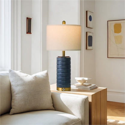 PoKat Touch Bedside Table Lamps with 2 USB for Bedroom Living Room, 25''
