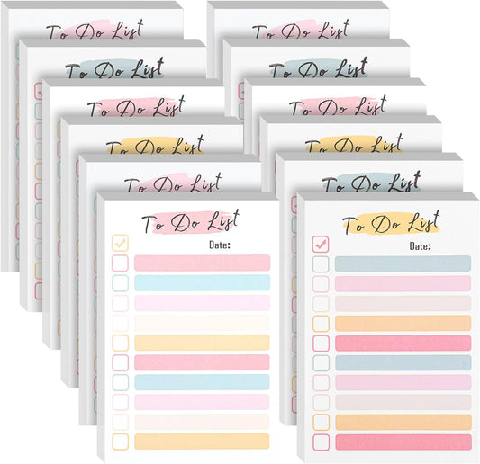 12 Packs to Do List Notepad, 600 Sheets Total – 4x6 Inch Colorful Sticky Notes for Office, Learning Places, Grocery & Daily Tasks – Fun & Practical Memo Pads for Coworkers, Friends, ADHD Organization