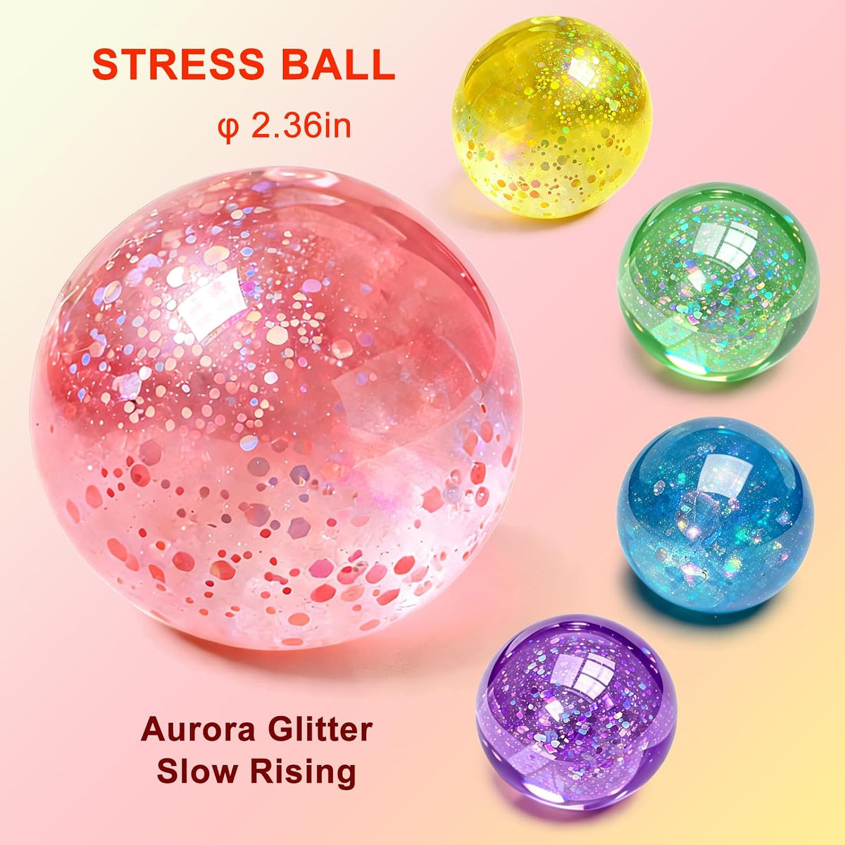 Coconut Oil Squishy, 2 Pack Crystal-Clear Transparency Stress Relief Balls