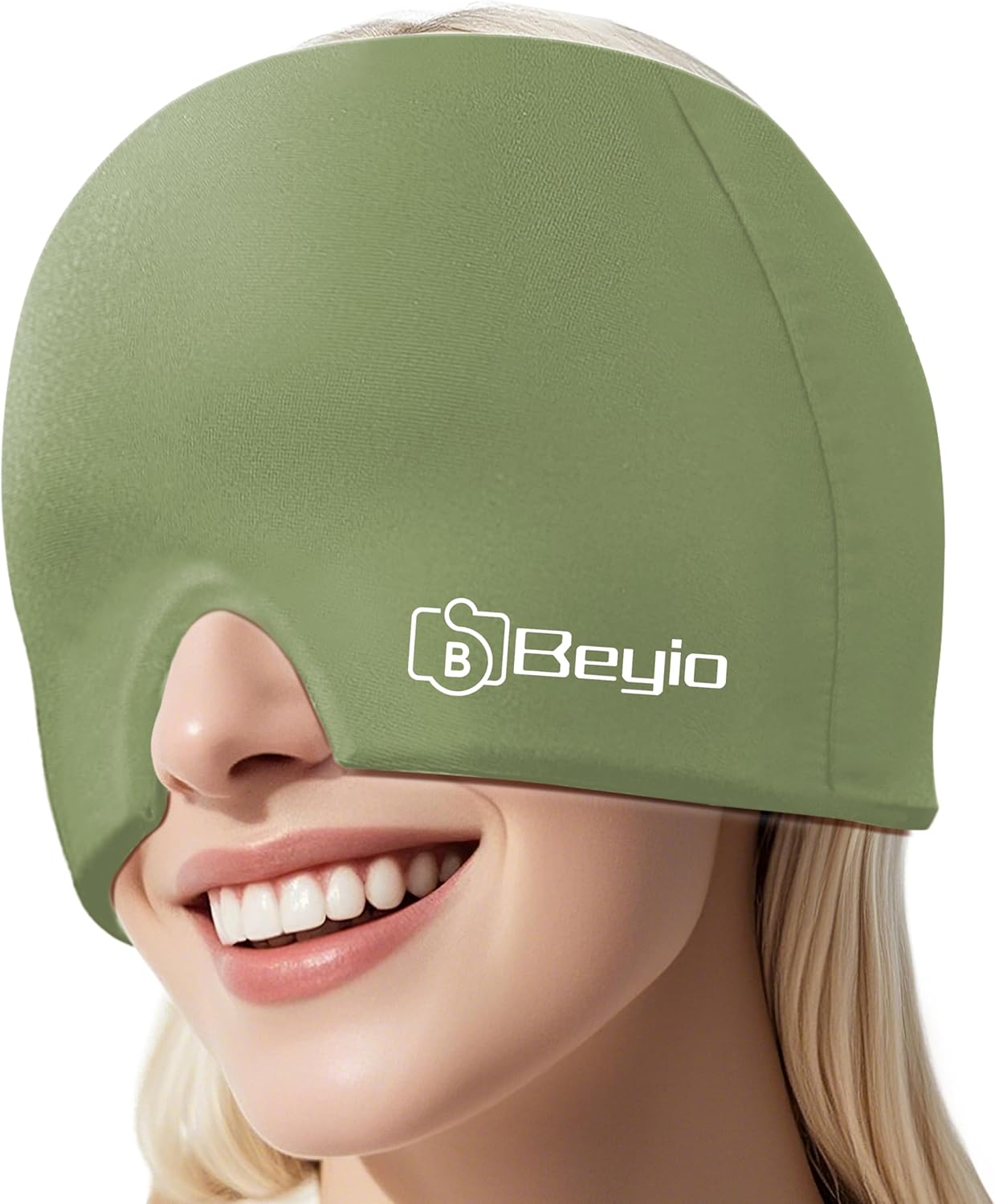 Migraine Relief Cap, All Around Gel Covered Reusable Headache Relief Cap, Black Migraine Cap for Headache Relief, Puffy Eyes
