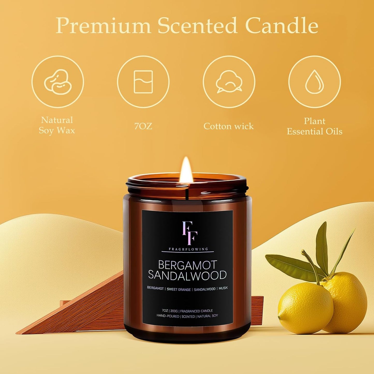 Scented Candles for Home Scented Aromatherapy Candles, 4 Pack 28 Oz Soy Wax Candle Gift Set Valentine's Day Gift for Women Men (Lavender/Vanilla//Sandalwood Rose/Moroccan Amber)