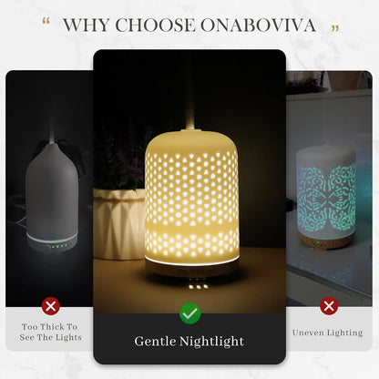 Essential Oil Diffuser - 2.4MHz Ultrasonic Glass Diffuser with Pulse/Continuous Mist & Night Light, Waterless Auto-Off, Silent Aromatherapy Diffuser for Home, Office, Yoga, Spa, Gifts & Home Decor.
