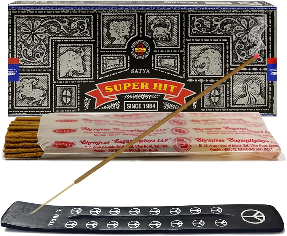 TRUMIRI Incense Stick Holder Bundle with Satya Sai Baba Nagchampa 250g Bulk Incense Sticks Nag Champa Agarbatti - Pack of 1 (Approx 250 Insence-Sticks)
