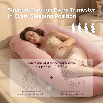 Momcozy Cooling Pregnancy Pillow - U Shaped Full Body Maternity Pillow
