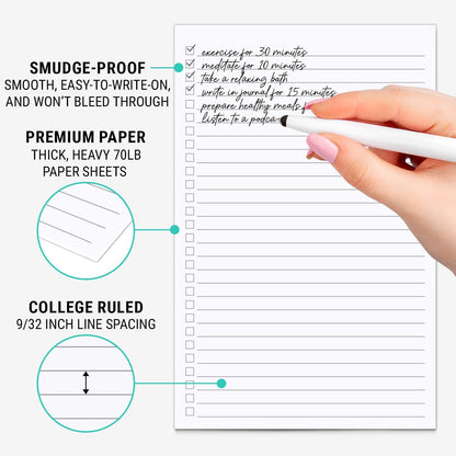 321Done Checklist Notepad, 5.5x8.5 Inches, 50 Sheets, To Do List