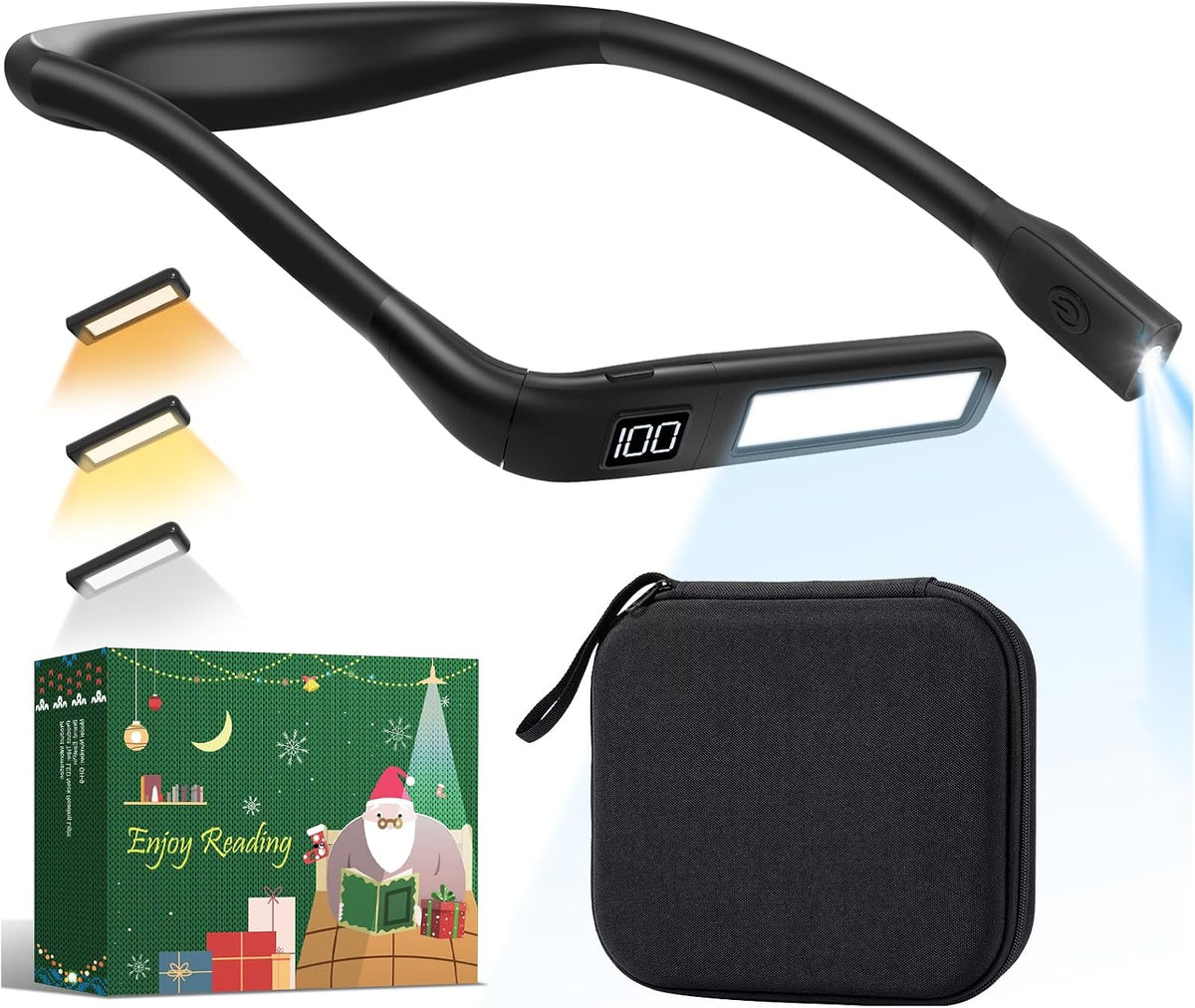 Reading Light, Rechargeable Neck Light, Stepless Dimming Book Light
