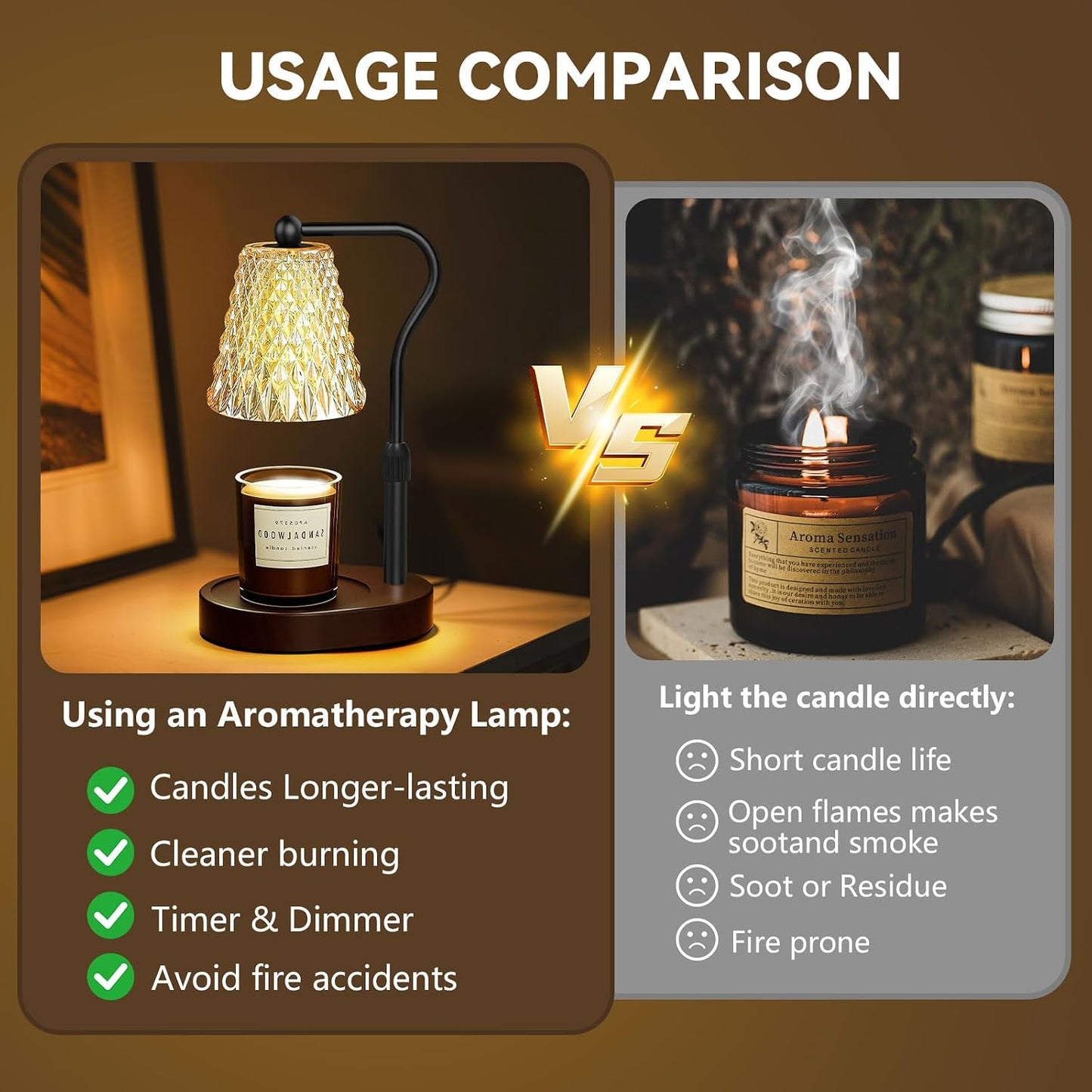 Candle Warmer Lamp with Timer Dimmer, Birthday Gifts for Women Mom, Height Adjustable Wax Melt Warmer for Jar Candles with 2 Bulbs, House Warming Gifts New Home Decor