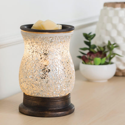 Candle Warmers ETC. Illumination Fragrance Warmer- Light-Up Warmer for Warming Scented Candle Wax Melts and Tarts or to Freshen Room, White Harmony