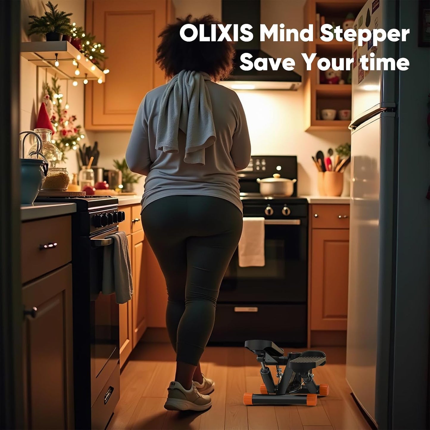 OLIXIS Stepper Machine with Resistance Bands - Mini Stair Stepper for Home Exercise, Portable Weight Loss & Full Body Workout Equipment