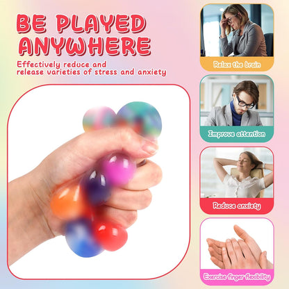 Stress Balls Set, Squishy Stress Ball, 4 Pack Squeeze Ball for Adults, Squeeze Ball for Adults Stress Relieve, Stress Relieve, Increase Entertainment