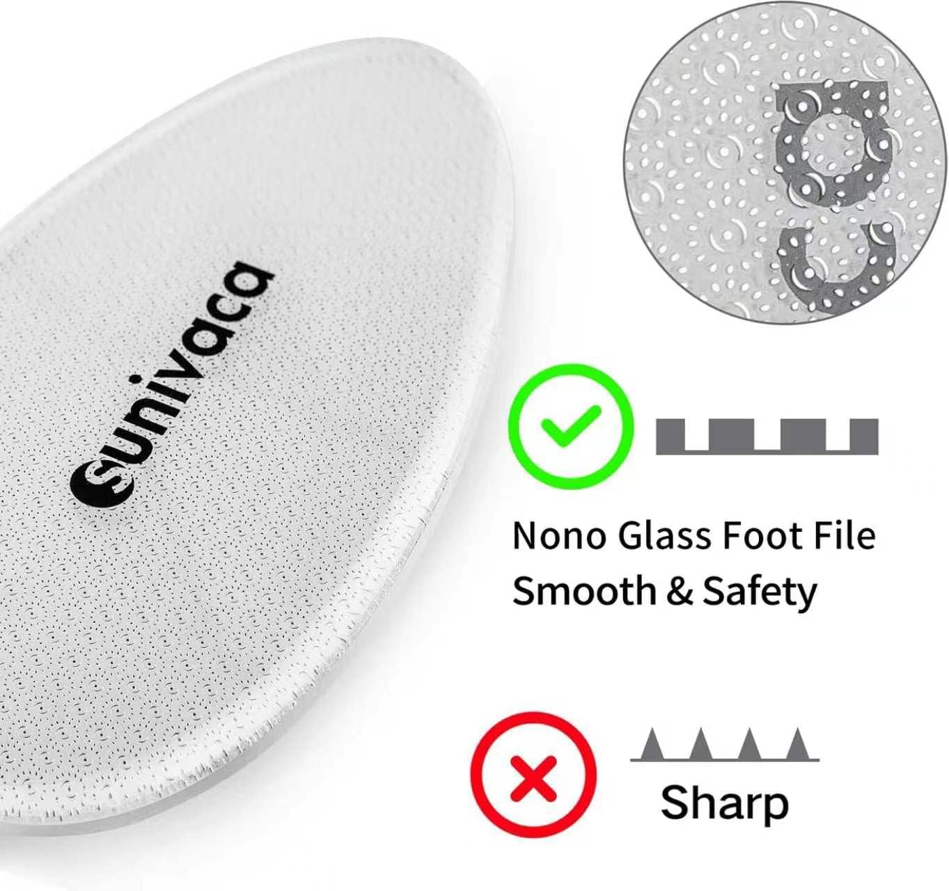 Glass Foot File Callus Remover for Feet, Heel Scraper, Pumice Stone, Diabetic Feet Scrubber Dead Skin Remover for Feet Professional Pedicure Tools | Diabetic Foot Scrubber | Nano-Glass | Safe, Effective Yet Gentle | Seamless ,Hygienic, Durable