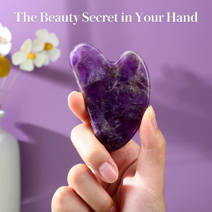rosenice Gua Sha Facial Tools Guasha Tool Gua Sha Jade Stone Manual Massage Sticks for Jawline Sculpting and Puffiness Reducing for Face Body Tensions Reduce Festive Gifts
