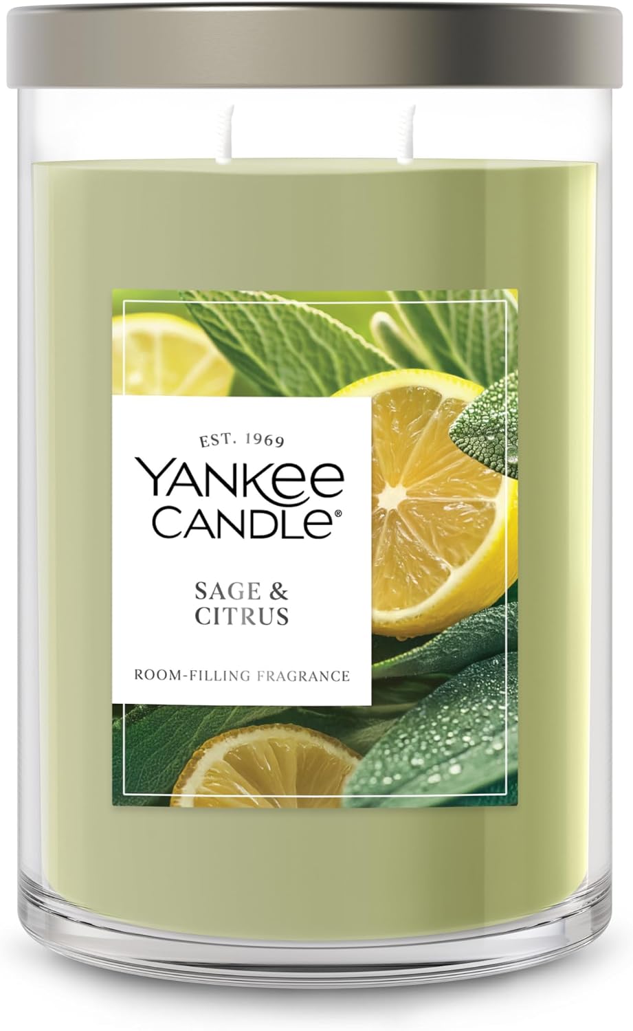 Yankee Candle Sage & Citrus, Scented Candle, 14.5oz 3-Wick Candle Jar with up to 40 Hours Burn Time, Giftable